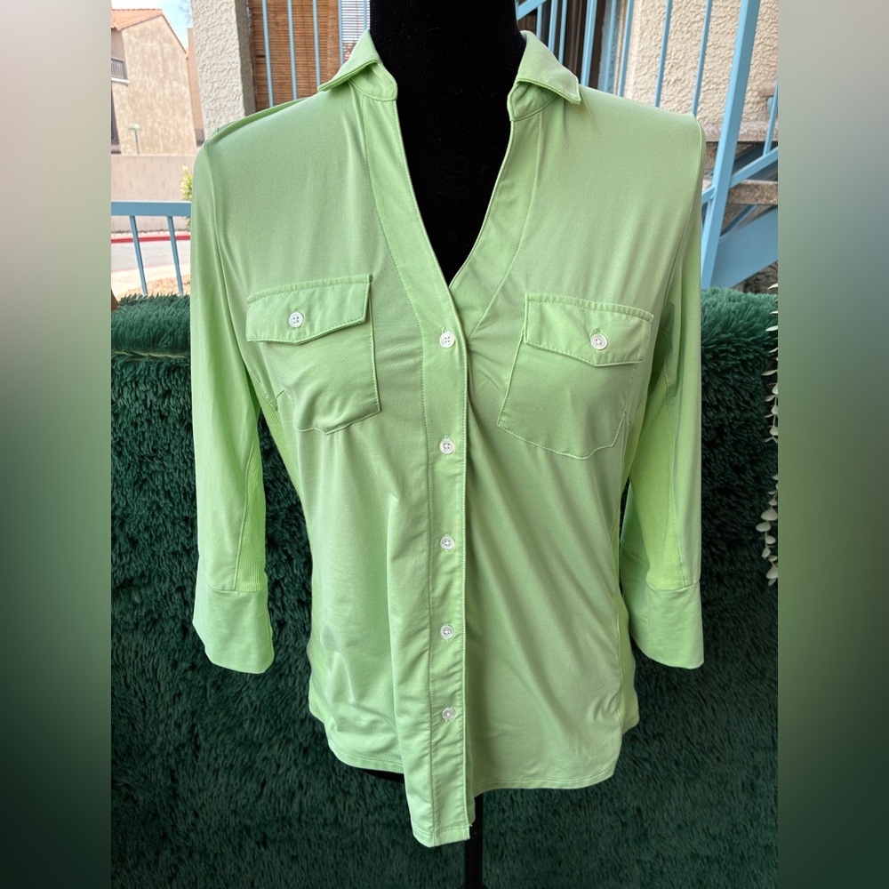 J. McLaughlin Green Button Down Shirt
